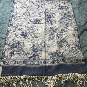 Dior Mitzah Toile Jouy Wool Scarf | Brand New
